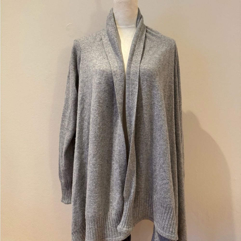 Women's Gray Open Front Sweater